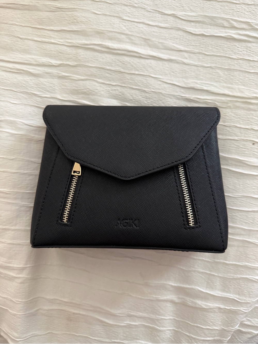 Agiki Black leather Envelope bumbag